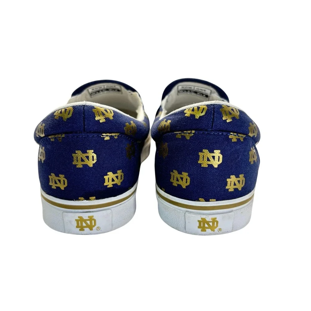 Notre Dame Fighting Irish Unisex Slip On Canvas Shoes‎ Gold Logo Size M6.5/W8